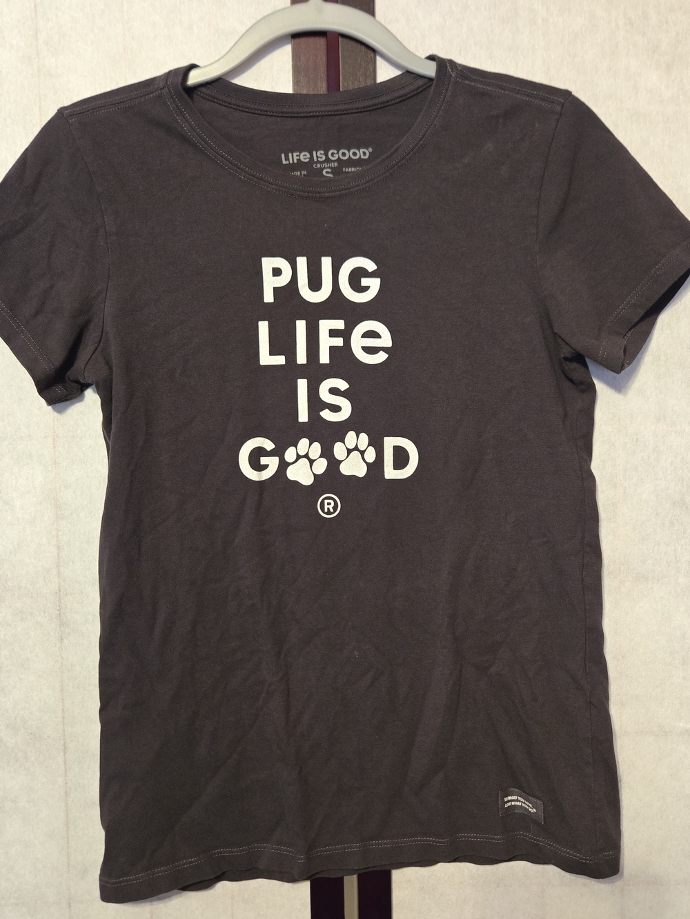 Life Is Good Black Pug Life Graphic Tee